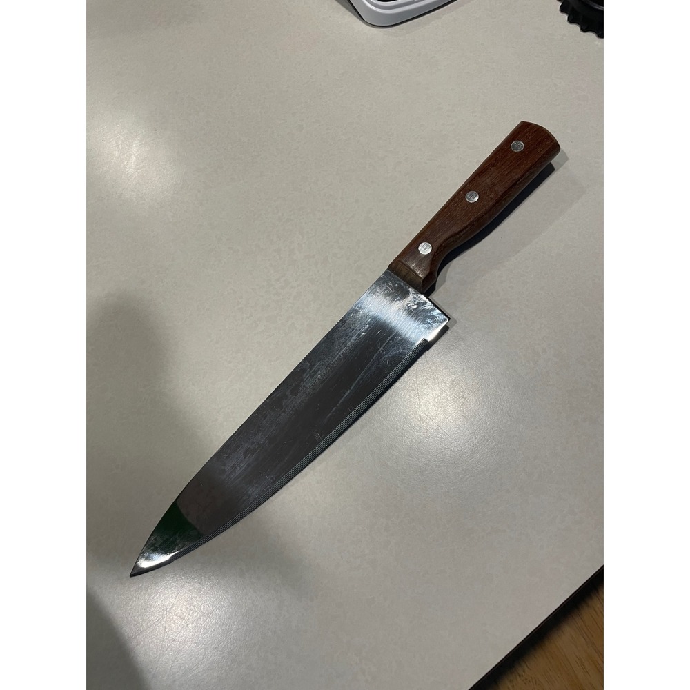 Tramontina Brazil 8 Inch Chefs Knife Stainless Steel Serrated Wood Handle